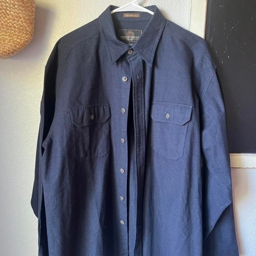Weatherproof Chamois Flannel‎ Button Down Navy